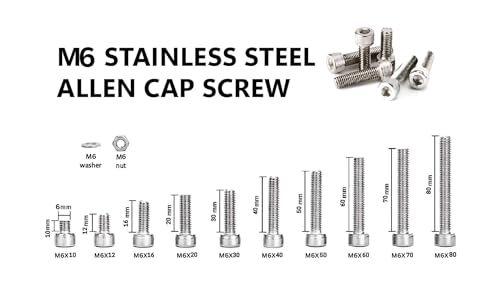 Image of M6x90mm | Pack of 10 | Allen Cap Socket Head Screw Stainless Steel | Hex Allen Socket Drive Bolts | Stainless Steel 304 | Fully Threaded Machine Screws | Bright Finish