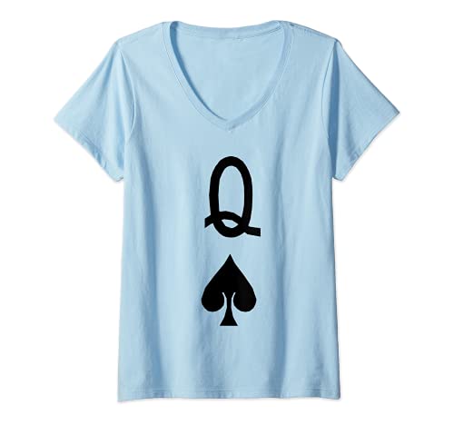Mujer Queen of Spades - Camiseta de Halloween para hombre y mujer Camiseta Cuello V