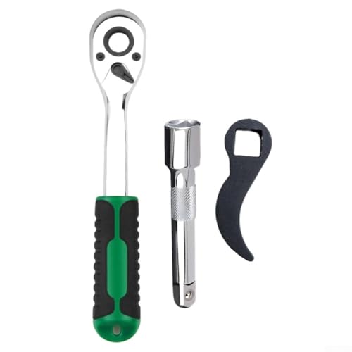 3 cabezales adaptadores de llave de palanca con barra de extensión para llaves de trinquete, herramienta de palanca de accionamiento de 2 pulgadas y 3/8 pulgadas, cromo tratado térmicamente (/2