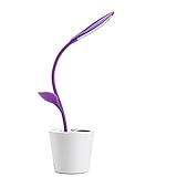 Luz natural protege los ojos niceEshop(TM) LED Regulable Lámpara de Escritorio Toque Recargable y La Decoración de la Planta del Lápiz(Púrpura)