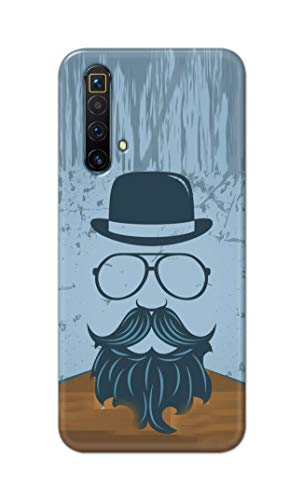 Image of PRINTFIDAA Mustache Beard and Hairstyle Hipster in Glasses Printed Designer Hard Case for Realme X3 / X50 5G / X3 SuperZoom Back Cover -(e) RPM1002