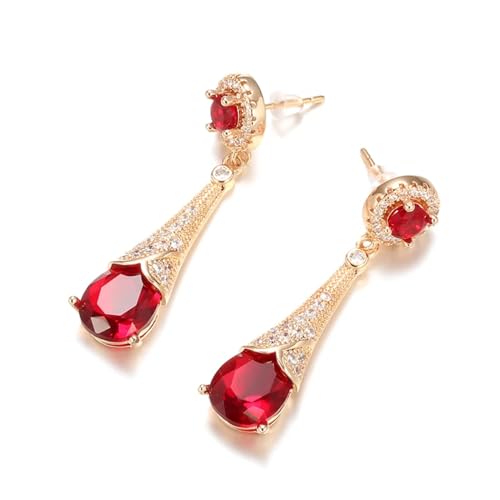 Boucles d'oreilles émeraude et rubis pour mariage et soirées chic