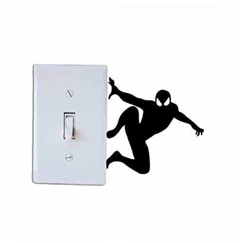 Zonfer Cartoon Light Switch Amovible Sticker Mural Stickers Décoration Intérieure Art, Spiderman Silhouette Cover