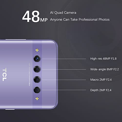 Tcl 10 Plus Unlocked Smartphone, 6.47” Curved Amoled Fhd+ Display, Verizon Cellphone 6/64Gb With 48Mp Rear Ai Quad-Camera, 4500Mah Fast Charging Battery, Otg Reverse Charging, Starlight Silver #TOP1