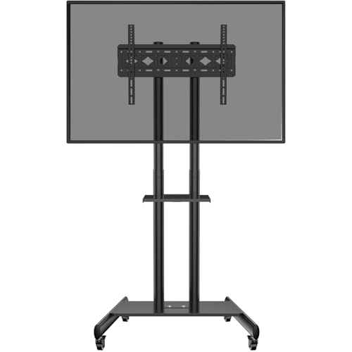TETVIK erX^h 32-75C` tTVX^h LX^[t ߉\ ړ It er ω׏d50kg VESA600X400mm ő卂1710mm ȃXy[X Mobile TV Stand Ɨp/wZ/a@/rW