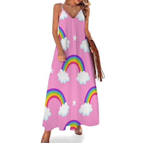 Robe dessin animé arc-en-ciel insouciance et liberté pour femme