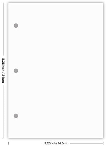 A5 Filler Paper, 3 Hole Planner Refills, Organizer, Loose-leaf Binder Paper, Total 100 Sheets/200 Pages, 100gsm, Blank, White Paper, 5.8 x 8.2 Inch