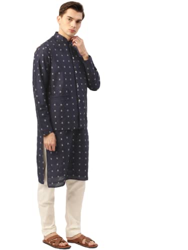 Image of SOJANYA (Since 1958 Men's Pure Cotton Sequined Embroidred Kurta - Perfect for Festivals & Functions