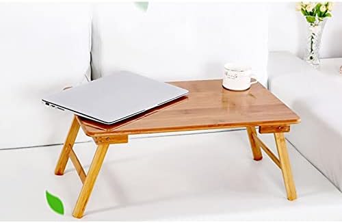 Vista 3 de TJLSS - Soporte plegable portátil de bambú para computadora portátil, escritorio para laptop, mesa de computadora para cama, sofá, cama, mesa