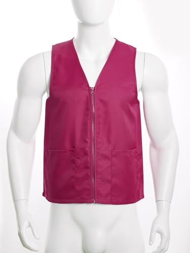 YiZYiF Kid Girls Boys Front Zipper Volunteer Vest V Neck Volunteers Activity Waistcoat Uniform with Side Pockets3