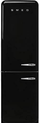 Smeg FAB32 Retro Refrigerator – 50s Style Fridge with Bottom Freezer, No-Frost, LED Display & Lighting, LifePlus Zone, Multi-Airflow – 12.2 cu ft – Black - Made in Italy