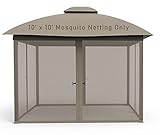 COZYVIDA Gazebo 10' x 10' Mosquito Netting Screen 4-Panels Universal Replacement for Patio, Outdoor Canopy, Garden and Backyard (Only Netting Sidewalls) (Beige)