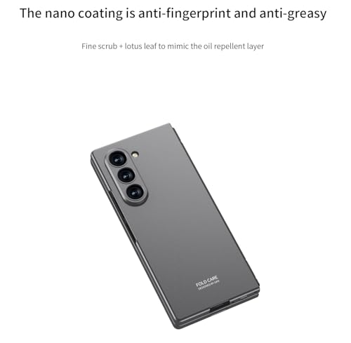 Image of Midkart Matte Case Compatible with Samsung Galaxy Z Fold 6 (Release 2024) with Front Glass Cover Hard PC Thin Independent Camera Protection, Grey