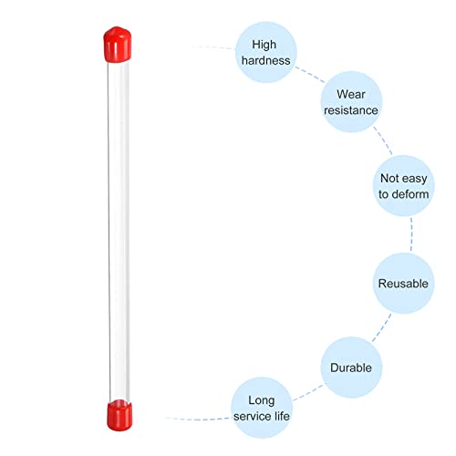 Image of PATIKIL Clear Rigid Tube Round Plastic Tubing with Red Rubber Caps Polycarbonate Water Pipe, 305mm / 12 Inch Length, 6mmx8mm /0.23 inchx0.31 inch, 1 Set