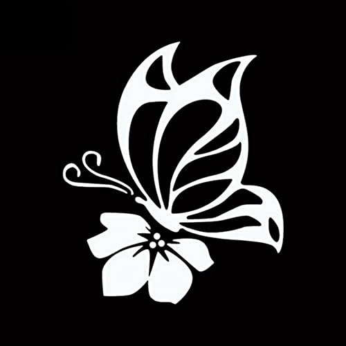 Car Decoration Stickers Creative Butterfly Pattern Reflective Stickers Wall Refrigerator Door Window Skateboard Desktop Vinyl Butterfly Decal for Laptop Window Truck (White)