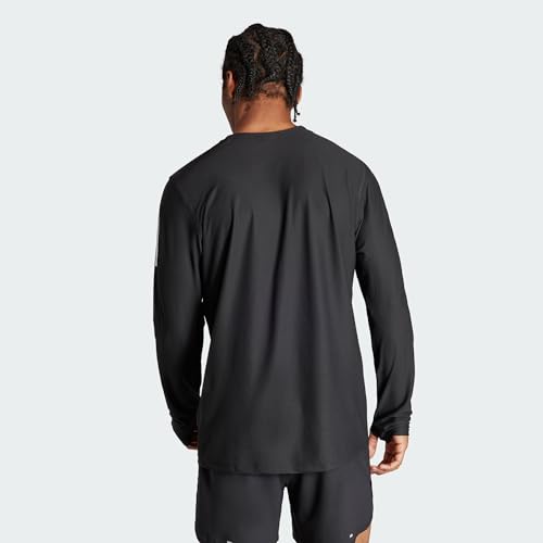 adidas Hombre Own The Run Long Sleeve tee, Black/White, L