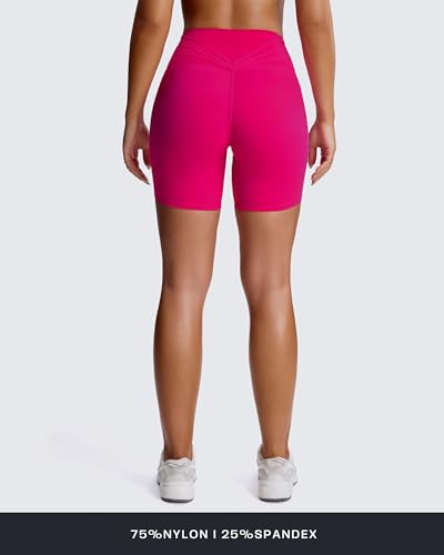 Image of Aoxjox Trinity Workout Biker Shorts for Women Tummy Control High Waisted Exercise Athletic Gym Running Yoga Shorts 6 inch