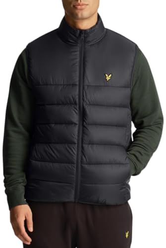 Gilet zippé en ouate Lyle & Scott homme noir pour la mi-saison confortable