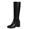 Knee High Boots for Women 2.56″ Chunky Heel Round Toe Side Zipper Fall Winter Dress Tall Boots for Women