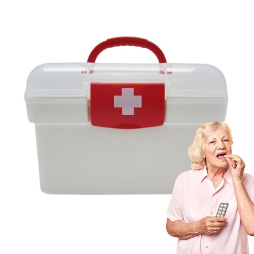 Genérico Caja De Medicamentos,Organizador De Botiquín De Salud | Gran Capacidad Tapa Con Cierre Maletín Vacío Contenedores De Almacenamiento De Medicamentos Para Hogar Coche Dormitorio