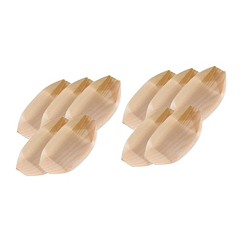 Platos de sushi desechables forma barco madera 60 pzas miniatura 1