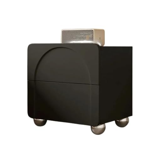 Table de chevet en cuir microfibre à 2 tiroirs pour optimiser le rangement des petits espaces