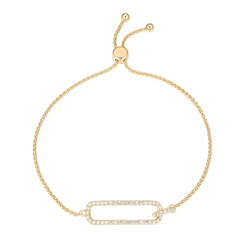 Image of Amazon Essentials Cubic Zirconia Bracelet in 18k Gold Plated Sterling Silver