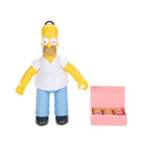 The Simpsons Boneco colecionável Homer Simpson de 12,7 cm da JAKKS Pacific, inclui acessório de caix