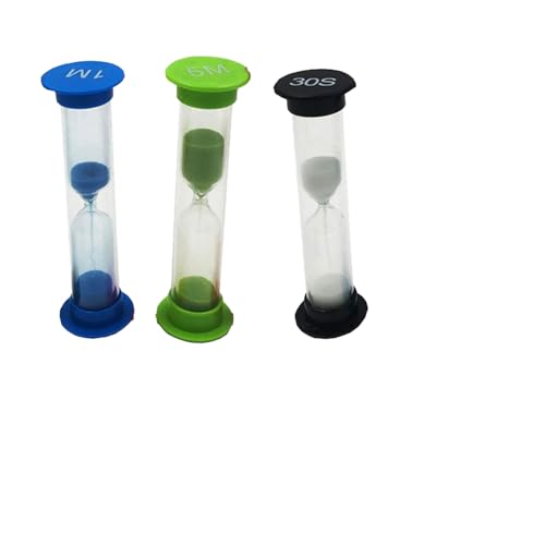 Juego de 6 relojes de arena para niños, reloj de arena para limpiar los dientes infantiles, para aulas, cocina, juegos, oficina