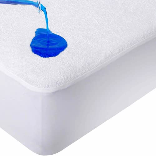 Protector de colchón impermeable extra profundo que evita manchas en camas altas 3