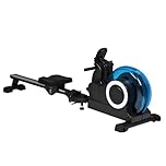 Advwin Water Rowing Machine for Home Use, Foldable Full Body Workout Rower with Wheels & Comfortable Seat Cushion, Smooth & Compact, 120kg Capacity
