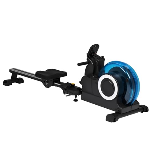 Advwin Water Rowing Machine for Home Use, Foldable Full Body Workout Rower with Wheels & Comfortable Seat Cushion, Smooth & Compact, 120kg Capacity