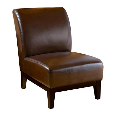 Great Deal Furniture Brakar Brown Leather Armless Chair Cover