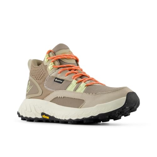 New Balance New Balance Women's Fresh Foam X Hierro Mid GTX V1 Trail Running Shoe, Linen/Mushroom/Gulf Red, 6.5 XW