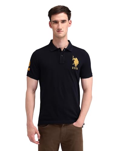 Image of U.S. POLO ASSN. Men's Printed Round Neck Half Sleeve Casual Cotton Regular 1665 T-Shirts (UDTSH2240)
