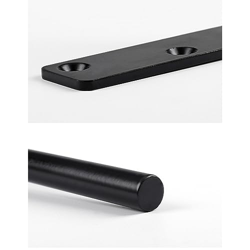 Soporte de estante tipo T escuadras ocultas para baldas de madera pared negro 7