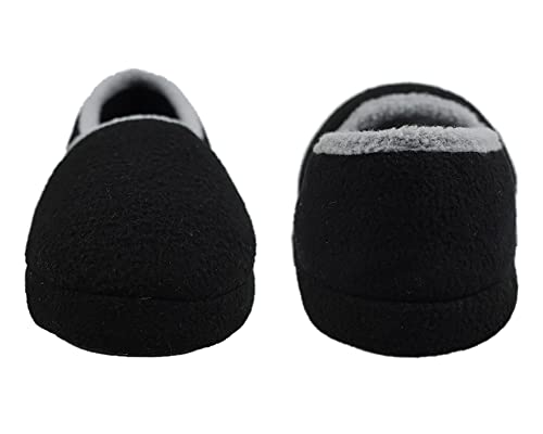 Tirzrro Kids Boy's Warm Plush Indoor Slippers With Soft Memory Foam Slip-On Shoes Size 13-13.5 Us Black Gray #TOP4