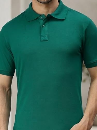 Image of Lux Cozi Men's Cotton Solid Polo Tshirt | Collar Tshirts | Half Sleeves | Stylish & Premium All Day Wear | Pack of 1