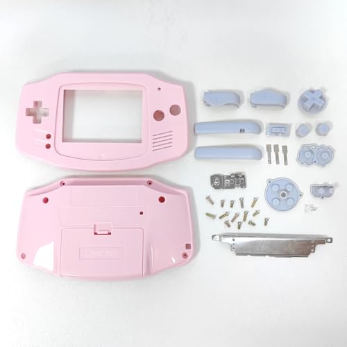 Image of Hzxkqmil Full Housing Shell Kit for Nintendo Gameboy Advance GBA Console | Custom Shell Replacement Housing Case Repair Parts with Buttons Screws + Tools Kit for GBA Console,Pink
