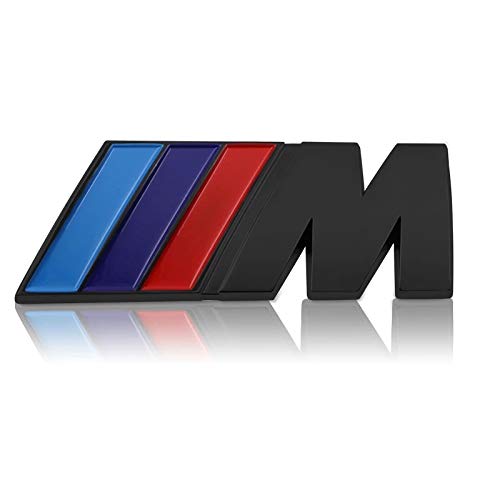 Emblema adhesivo M para maletero o aleta, 74 x 28 MM, negro.