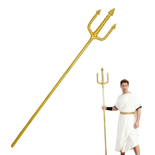 1 Stück Dreizack Poseidon Kostüm 153 cm Gold Ideal für Cosplay Charakterdarstellung und Halloween Partys Perfektes Requisit für Theateraufführungen und Karnevalskostüme