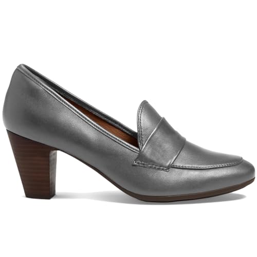 Image of SHODENSE Women Chunky Kitten Heel Pumps Shoes Round Closed Toe Slip On Suede Penny Loafers Matte Block Mid Heels Dress Loafer Almond Toe Comfort Oxford Shoes Office Work Classic Elegant 4-11 M US
