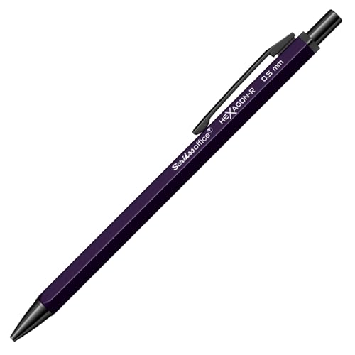 Image of Scrikss 0.5 mm Cute Aesthetic Mechanical Clutch Lead Pen Pencil | for Drafting Sketching Drawing | Dark Purple Penpencil | Hexagon-R