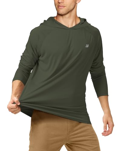 Image of Roadbox Mens Fishing Sun Hoodie, Long Sleeve UPF 50+ UV Protection Shirts