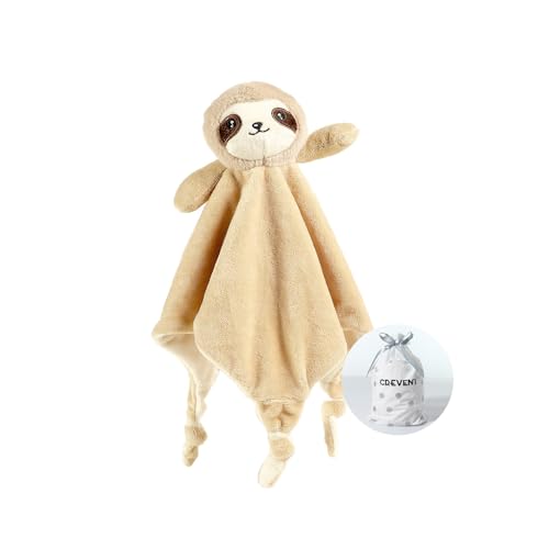 Image of CREVENT Cozy Plush Baby Security Blanket, Loveys for Baby Girls and Boys, Birthday (Sloth)
