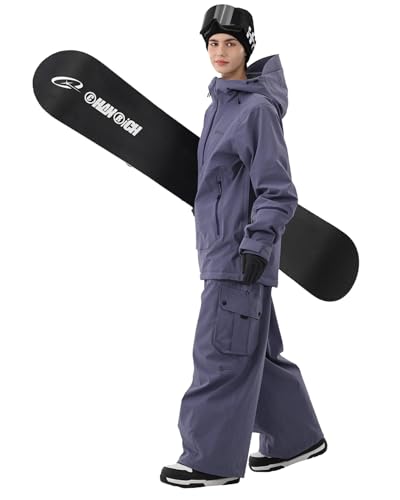 Image of Ski Jacket Women with Recco 3L Snowboard Anorak Pullover Baggy Coat Hooded Insulated Hoodie Waterproof Warm