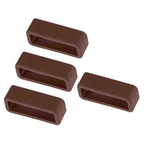 Kozelo 4pcs Watch Band Loop - [22mm Width] Rubber Watch Holder for Watch Band Keeper Repair Replacement Use, Brown, Silicone Cover