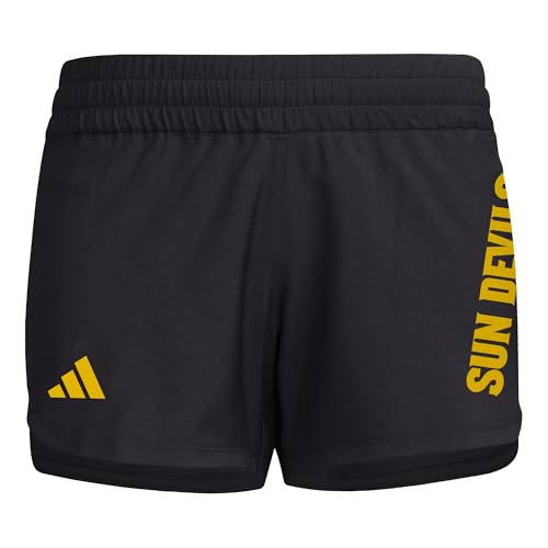 adidas Women's D4T Woven Arizona State University Training Shorts, Black/Team Collegiate Gold/Arizona State University, X-Small/5" Inseam
