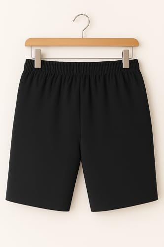 Image of Vogaan Men's Casual Slim Fit Shorts | Stylish Knee-Length Shorts with Elastic Waist | Summer Wear Short with Side Pockets for Gym Travel & Outdoor