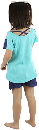 Image of ToBeInStyle Girl's Two Piece Summer Set Cute Tee Top and Matching Shorts Adorable Outfit